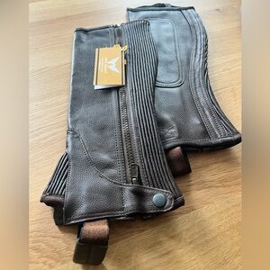 NWT A&H Apparel Genuine Leather Half Chaps XS